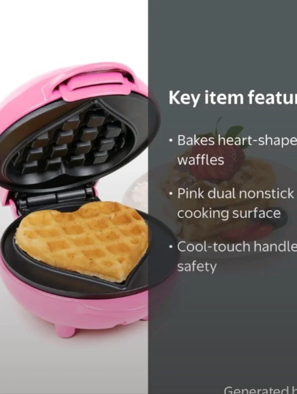 MyMini-Heart 🩷 Waffle Maker (Pink🩷)